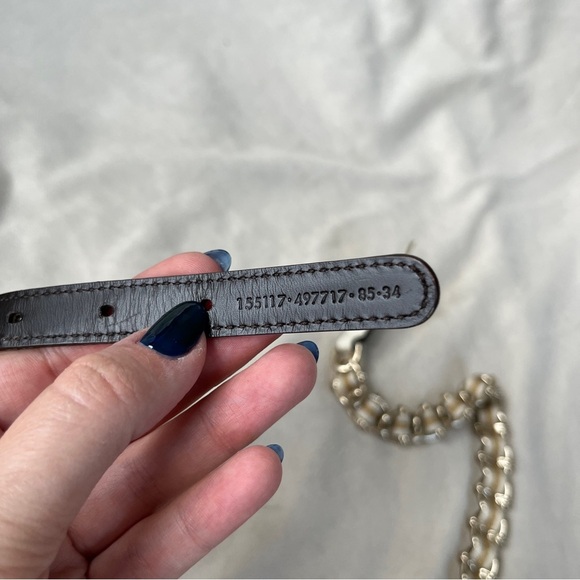 Vintage Gucci White Leather and Gold Chain Belt 1980’s - Picture 6 of 8